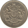 Монета. Великобритания. 1 фунт 1983 год. ав.