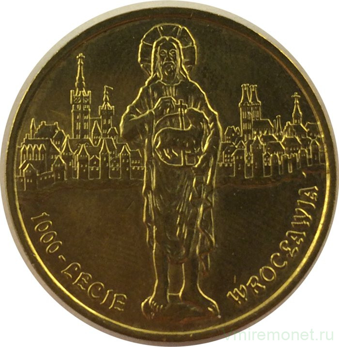 Монета. Польша. 2 злотых 2000 год. 1000-летие Вроцлава.