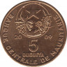 Монета. Мавритания. 5 угий 2009 год. ав.