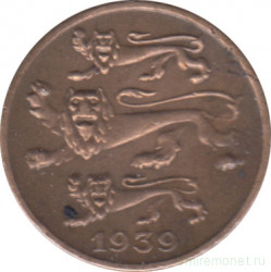 Монета. Эстония. 1 сент 1939 год.