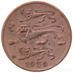 Монета. Эстония. 1 сент 1939 год.