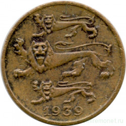 Монета. Эстония. 1 сент 1939 год.