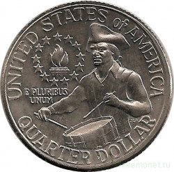 Монета. США. 25 центов 1976 год. Барабанщик. 200 лет принятия декларации независимости США. 