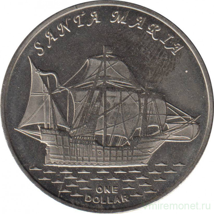 Монета. Острова Гилберта (Кирибати). 1 доллар 2016 год. "Санта-Мария".
