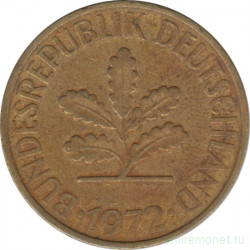 Монета. ФРГ. 10 пфеннигов 1972 год. Монетный двор - Мюнхен (D).