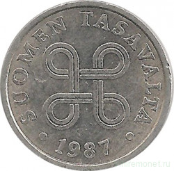Монета. Финляндия. 5 пенни 1987 год.