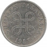 Аверс.Монета. Финляндия. 5 пенни 1987 год.
