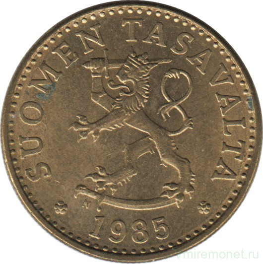 Монета. Финляндия. 20 пенни 1985 год.