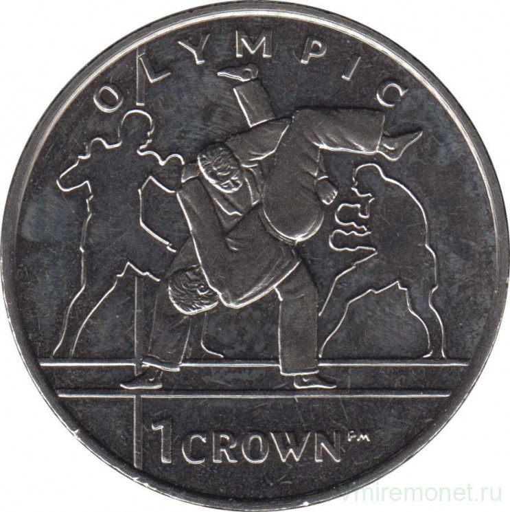 Монета. Великобритания. Остров Мэн. 1 крона 2012 год. XXX летние олимпийские игры Лондон 2012. Дзюдо.
