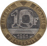 Монета. Франция. 10 франков 1991 год. ав.