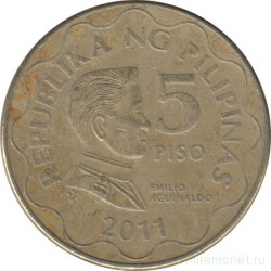 Монета. Филиппины. 5 песо 2011 год.