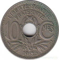 Монета. Франция. 10 сантимов 1925 год.
