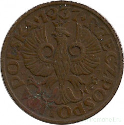 Монета. Польша. 2 гроша 1937 год.