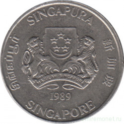 Монета. Сингапур. 20 центов 1989 год.
