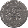 Монета. Сингапур. 20 центов 1989 год. ав.
