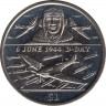 Монета. Великобритания. Британские Виргинские острова. 1 доллар 2004 год. 60 лет высадке в Нормандии. Авиация. ав.
