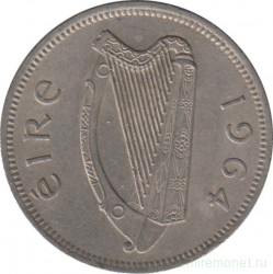 Монета. Ирландия. 1 шиллинг 1964 год.