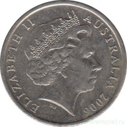 Монета. Австралия. 10 центов 2006 год.