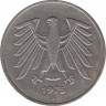 Монета. ФРГ. 5 марок 1975 год. Монетный двор - Гамбург (J). ав.