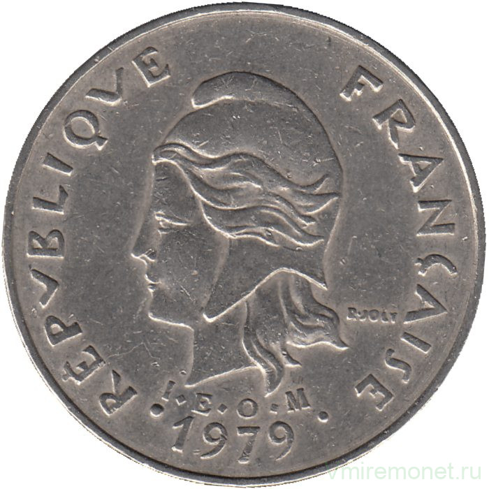 Монета. Французская Полинезия. 20 франков 1979 год. 