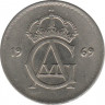 Аверс. Монета. Швеция. 25 эре 1968 год.