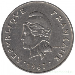 Монета. Новая Каледония. 50 франков 1967 год.