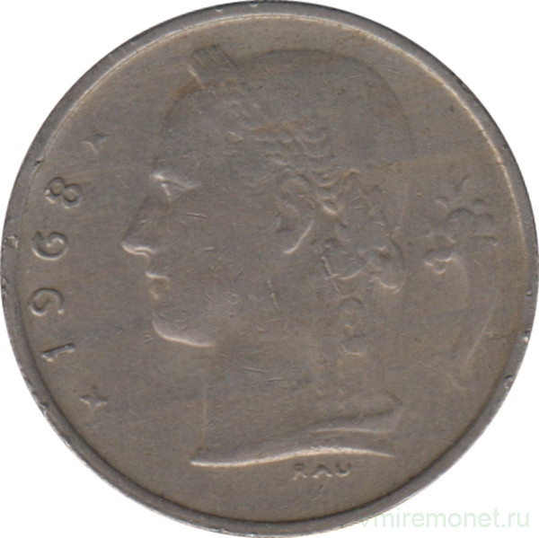 Монета. Бельгия. 1 франк 1968 год. BELGIE.