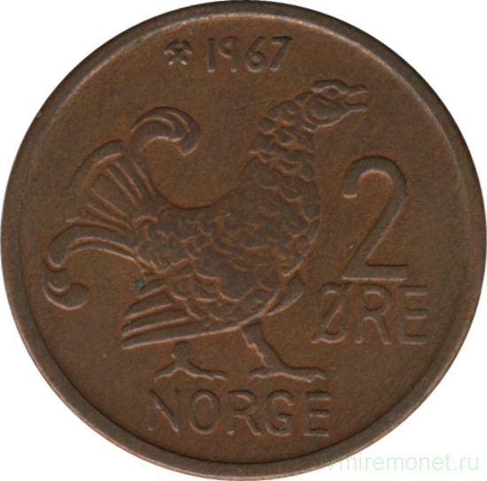Монета. Норвегия. 2 эре 1967 год.