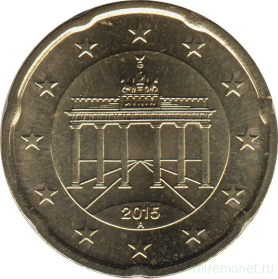 Монета. Германия. 20 центов 2015 год. (A).