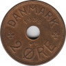 Монета. Дания. 2 эре 1935 год. ав.