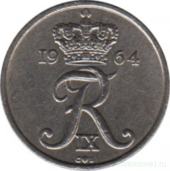 Монета. Дания. 10 эре 1964 год.