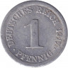 Монета. Германская империя. 1 пфенниг 1917 год. (E).