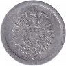 Монета. Германская империя. 1 пфенниг 1917 год. (E).