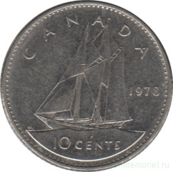 Монета. Канада. 10 центов 1978 год.