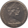Монета. Острова Кука. 5 центов 1974 год. ав.