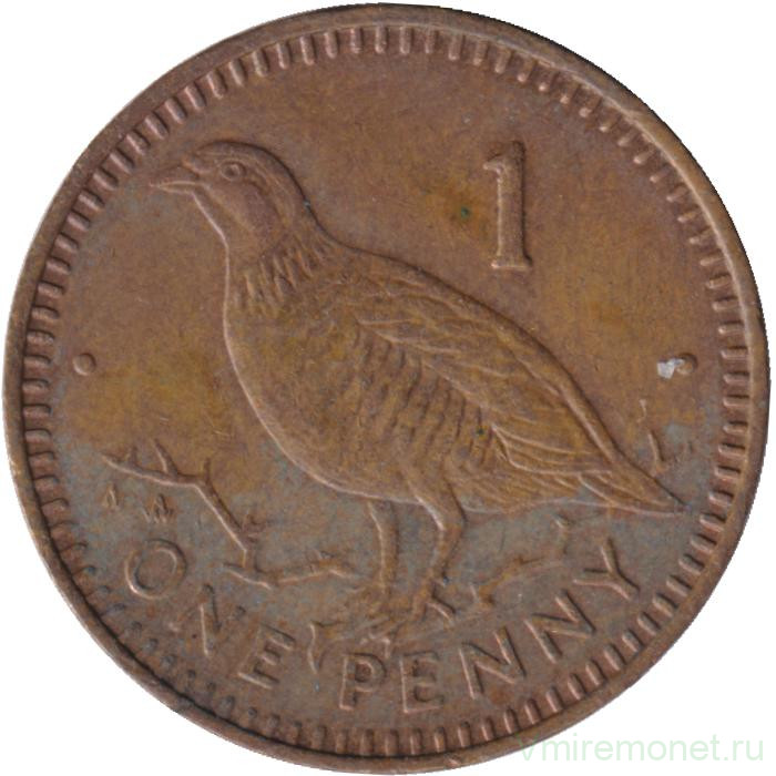 Монета. Гибралтар. 1 пенни 1990 год. АA.