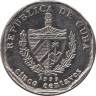 Монета. Куба. 5 сентаво 1999 год (конвертируемый песо). ав.