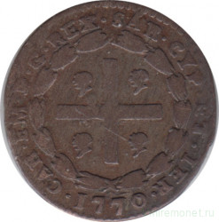Монета. Сардиния. 1 сольдо 1770 год.