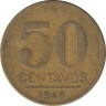Монета. Бразилия. 50 сентаво 1948 год. ав.