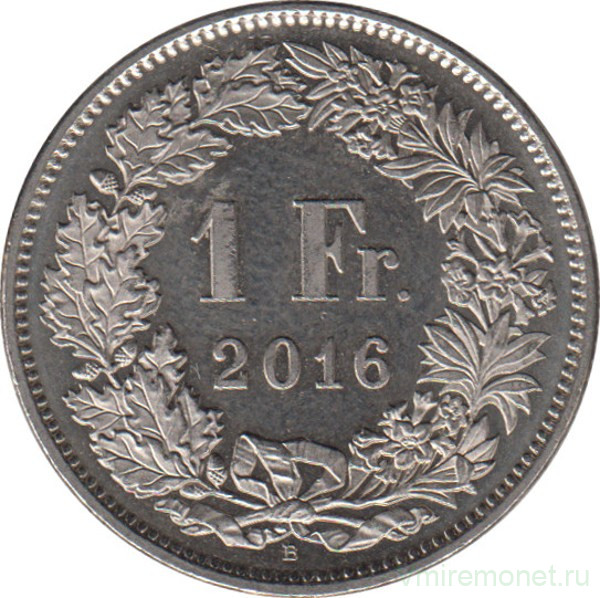 Монета. Швейцария. 1 франк 2016 год.