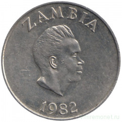 Монета. Замбия. 10 нгве 1982 год. 
