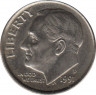  Монета. США. 10 центов 1991 год. Монетный двор P. ав.