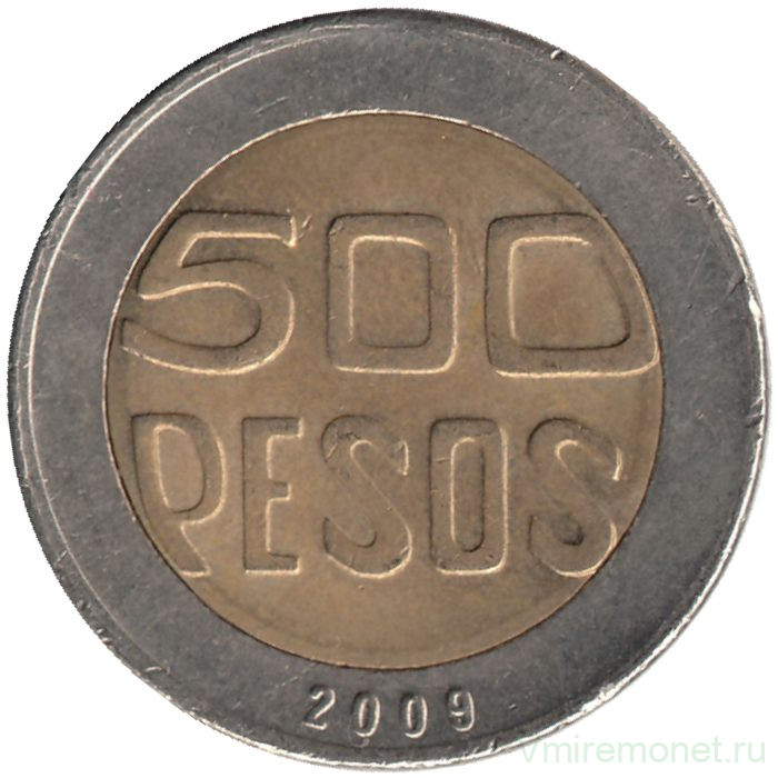 Монета. Колумбия. 500 песо 2009 год. 