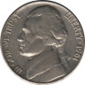  Аверс. Монета. США. 5 центов 1961 год. Монетный двор D.