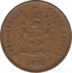Монета. Южно-Африканская республика (ЮАР). 1 цент 1970 год.