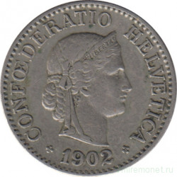 Монета. Швейцария. 10 раппенов 1902 год.