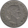 Монета. Швейцария. 10 раппенов 1902 год. ав.