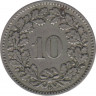 Монета. Швейцария. 10 раппенов 1902 год. рев.