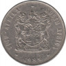 Монета. Южно-Африканская республика (ЮАР). 20 центов 1985 год. ав.