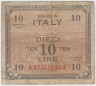 Банкнота. Италия. Американская оккупация. 10 лир 1943 год. Тип М19а. ав.